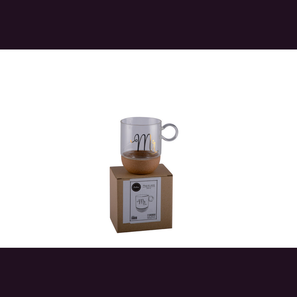 Mug in Glass Cork "Mr"
