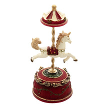 Music Box Horse Ø 9x21 cm Red Polyresin Christmas Decoration Figurine