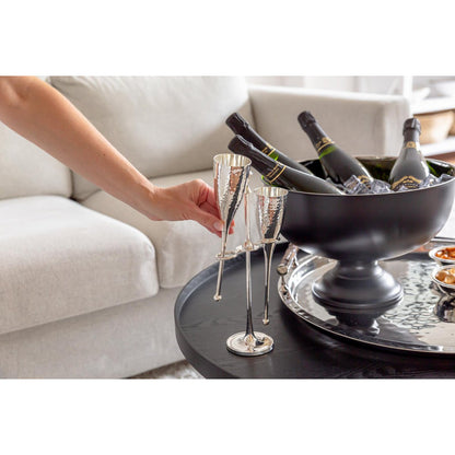 Champagneglazen 2 stuks Didi verzilverd H 32 cm