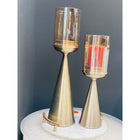 Kandelaar glas goud 45 cm