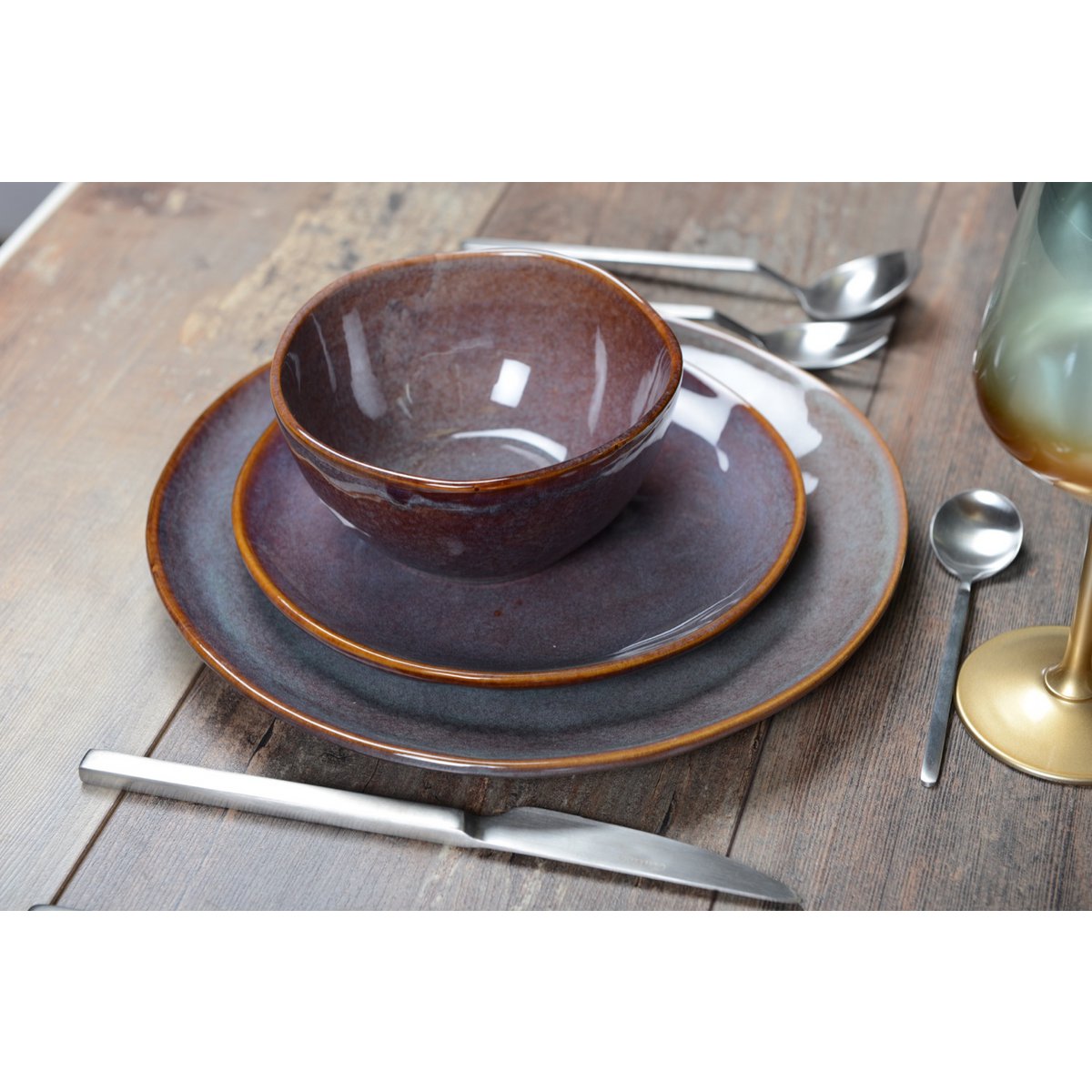 Dinerbord 28.5 cm keramiek bordeaux