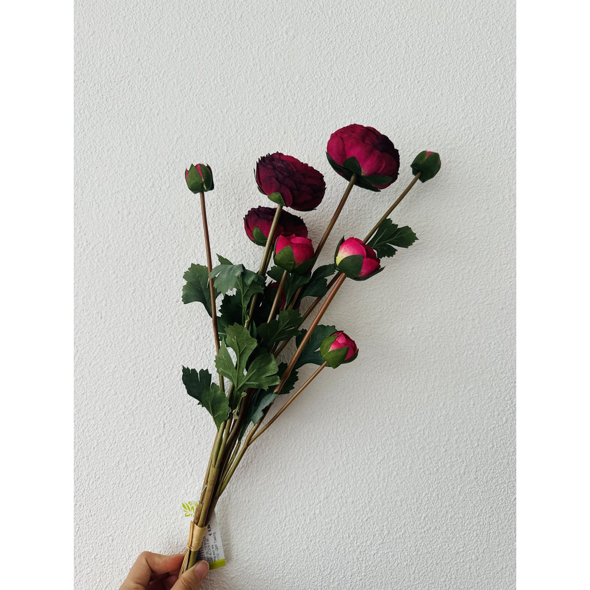 Kunstbloemen boeket 9 stengels roze 55 cm