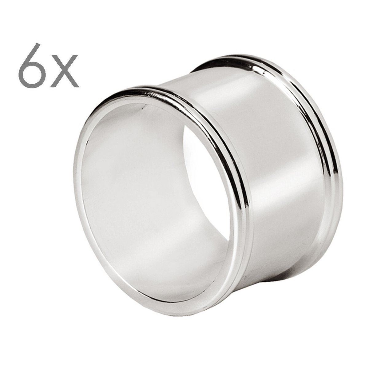 Servetringen 6 stuks verzilverd diameter 4 cm