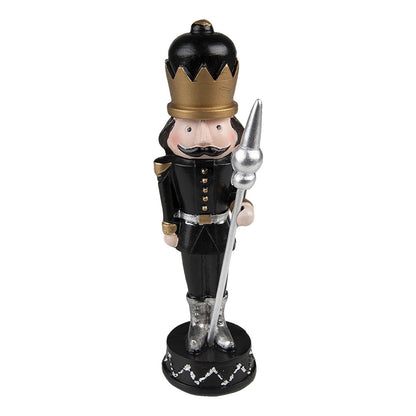 Notenkraker kerstdecoratie 17 cm zwart kunststof