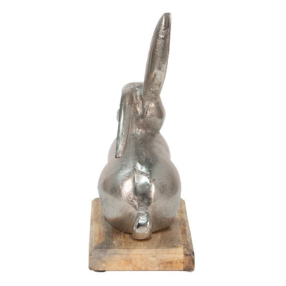 Beeld konijn 21x11x28 cm zilver aluminium