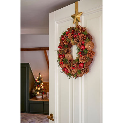 Kerstkrans Ø45 cm dennenappels bruin