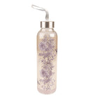 Glazen waterfles 650 ml bloemenprint