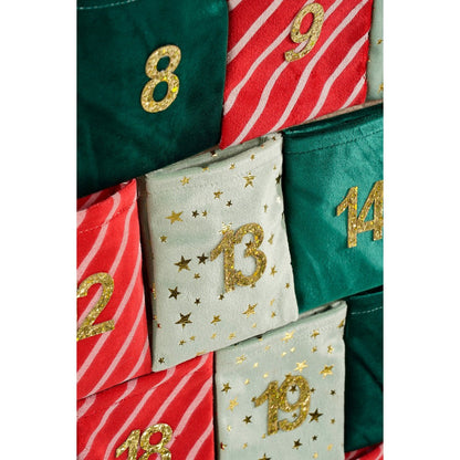 Adventskalender kerstboom vilt groen 72x51 cm