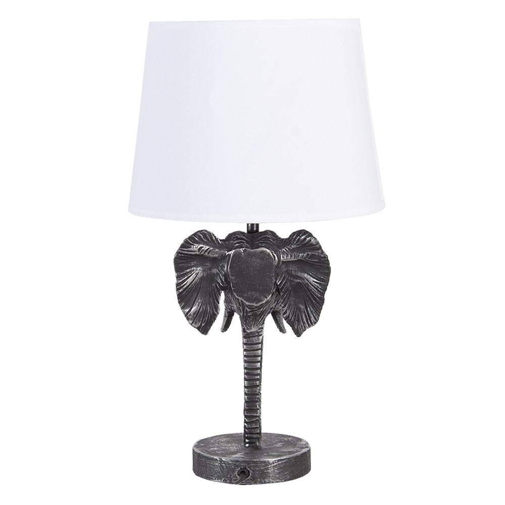 Tafellamp olifant 23x23x41 cm zwart wit
