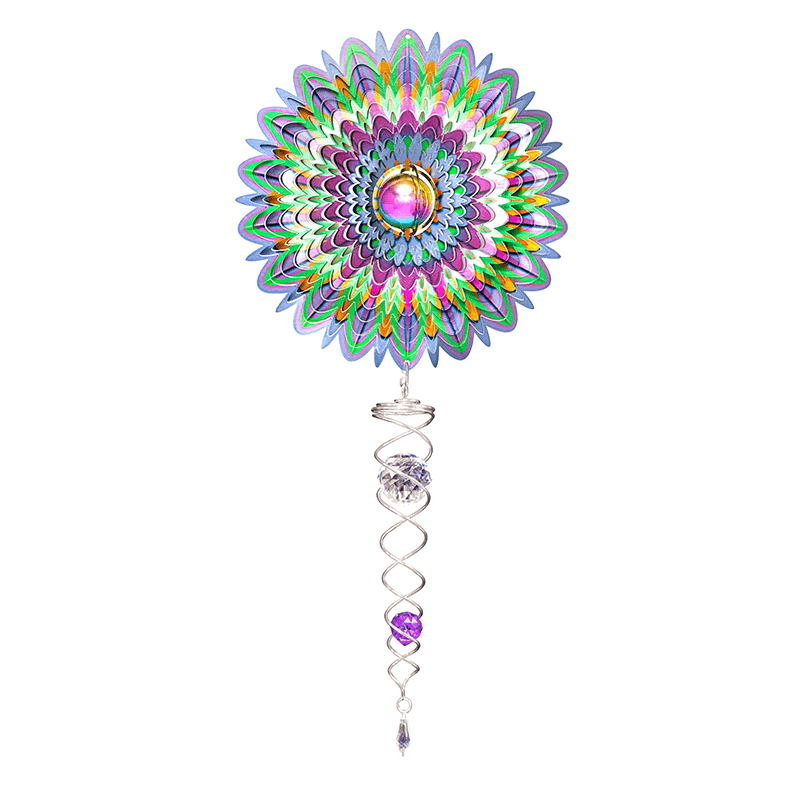 Windspinner 60 cm mandala kristallen staart