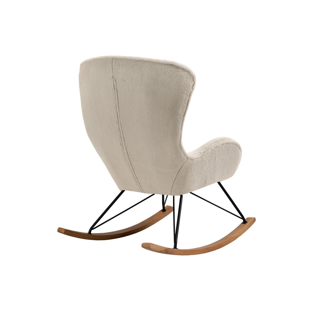Schommelstoel lamsvachtlook beige 70x102x94 cm