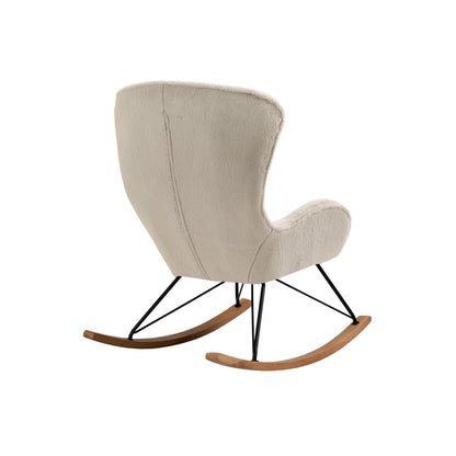 Schommelstoel lamsvachtlook beige 70x102x94 cm