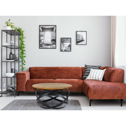 Bijzettafel rond Ø 75 cm tabak metaal