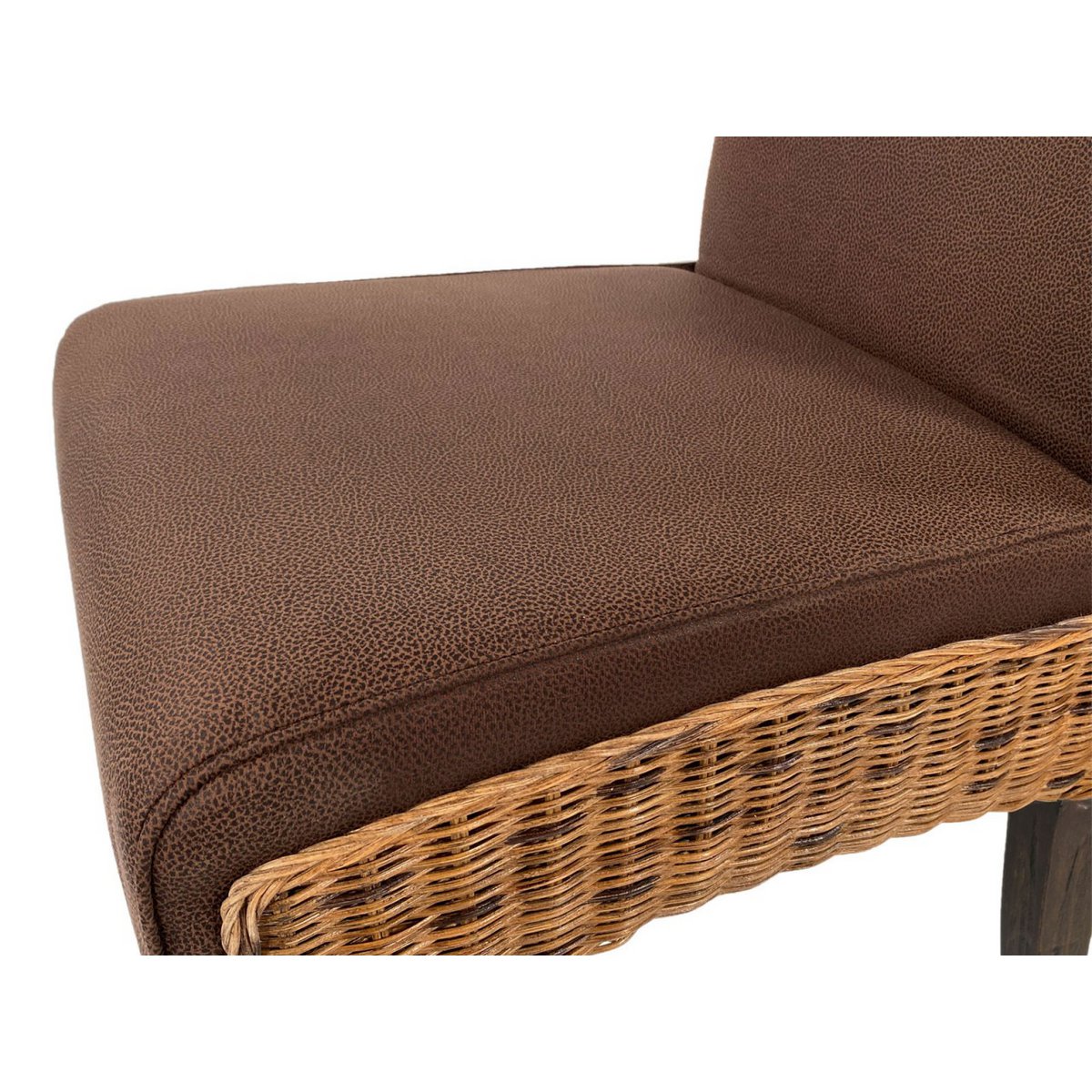 Rattan Eetkamerstoelen Set Van 4 Prairie Bruin Gestoffeerd