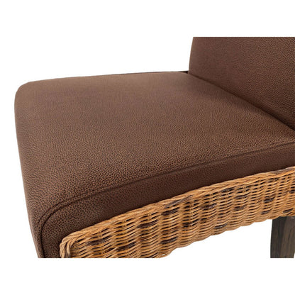 Rattan Eetkamerstoelen Set Van 4 Prairie Bruin Gestoffeerd