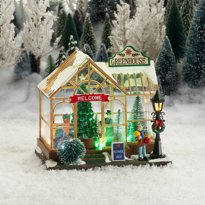 Kerstdorp kweekkas 21x14x19.5 cm