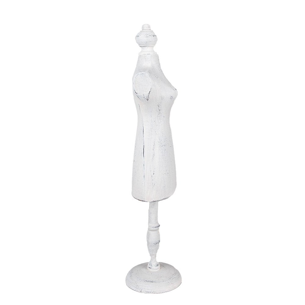 Jewellery Stand 13x11x51 cm White Wood Display Mannequin
