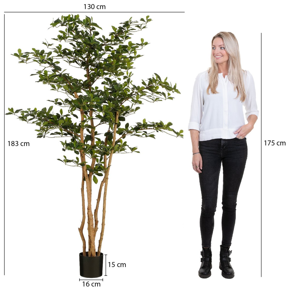 Kunstplant Olijfboom 183x130 cm groen