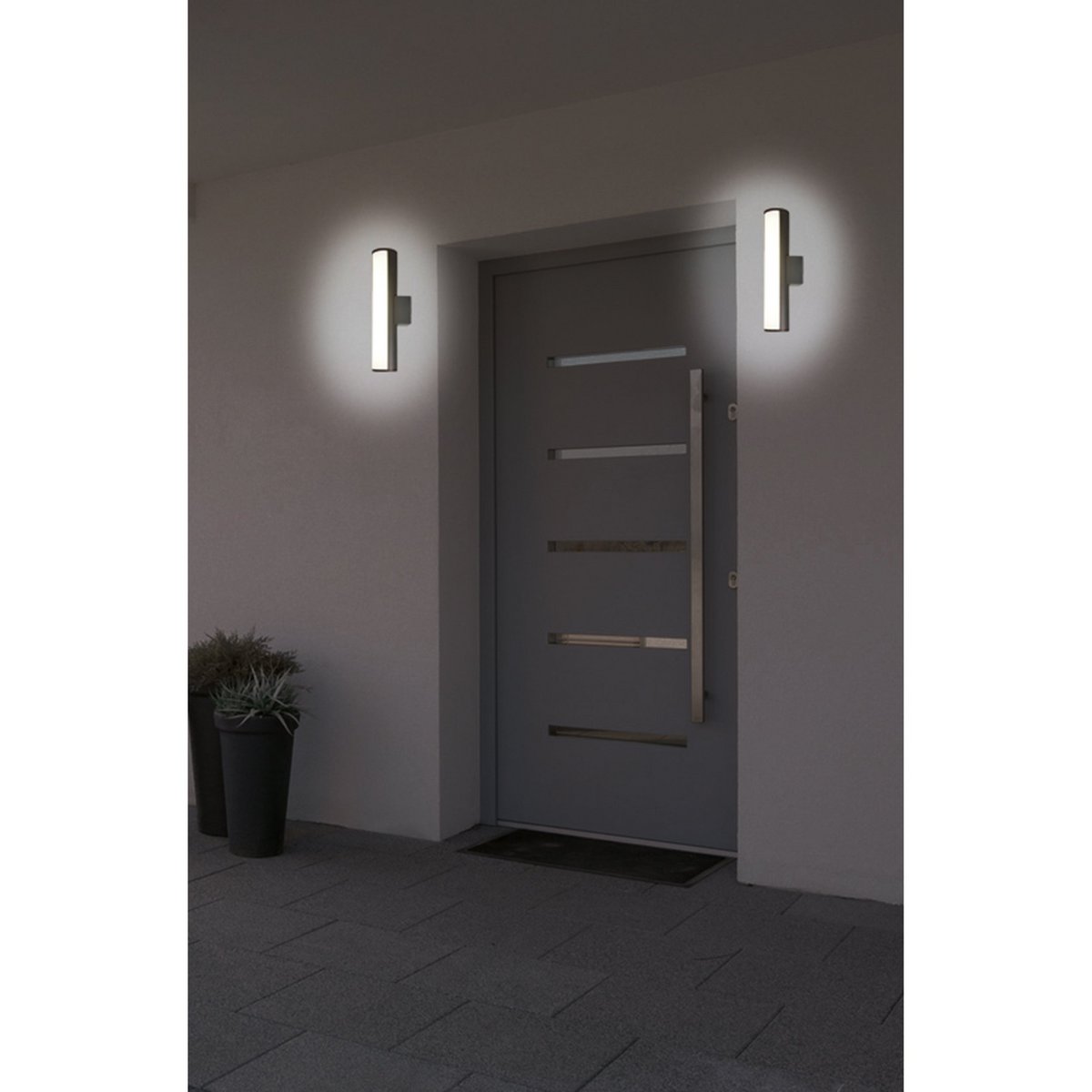 Flair LED Wandlamp 30 cm Grijs Metaal en Kunststof Buiten