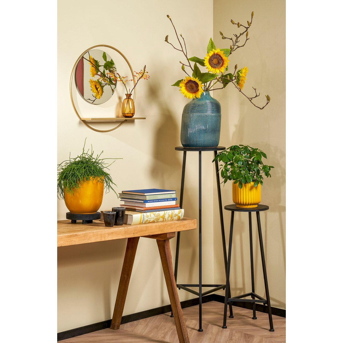 Plantentafel metaal zwart H120 Ø35 cm