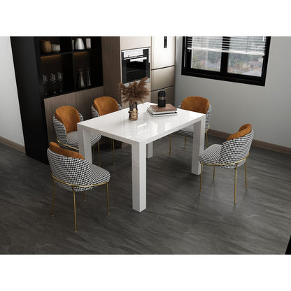 Eettafel 120-240x80 cm wit hoogglans MDF
