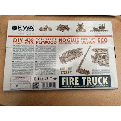 Eco Wood Art Mechanische Puzzel Brandweerwagen 1409