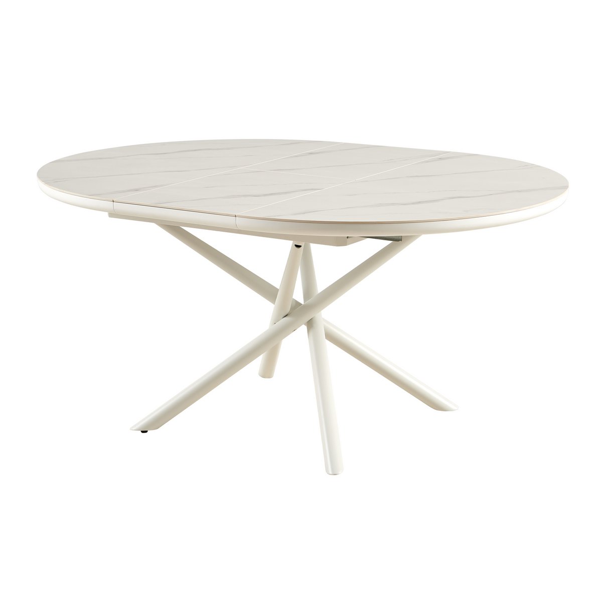 Eettafel rond 120 cm wit uitbreidbaar