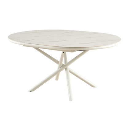 Eettafel rond 120 cm wit uitbreidbaar