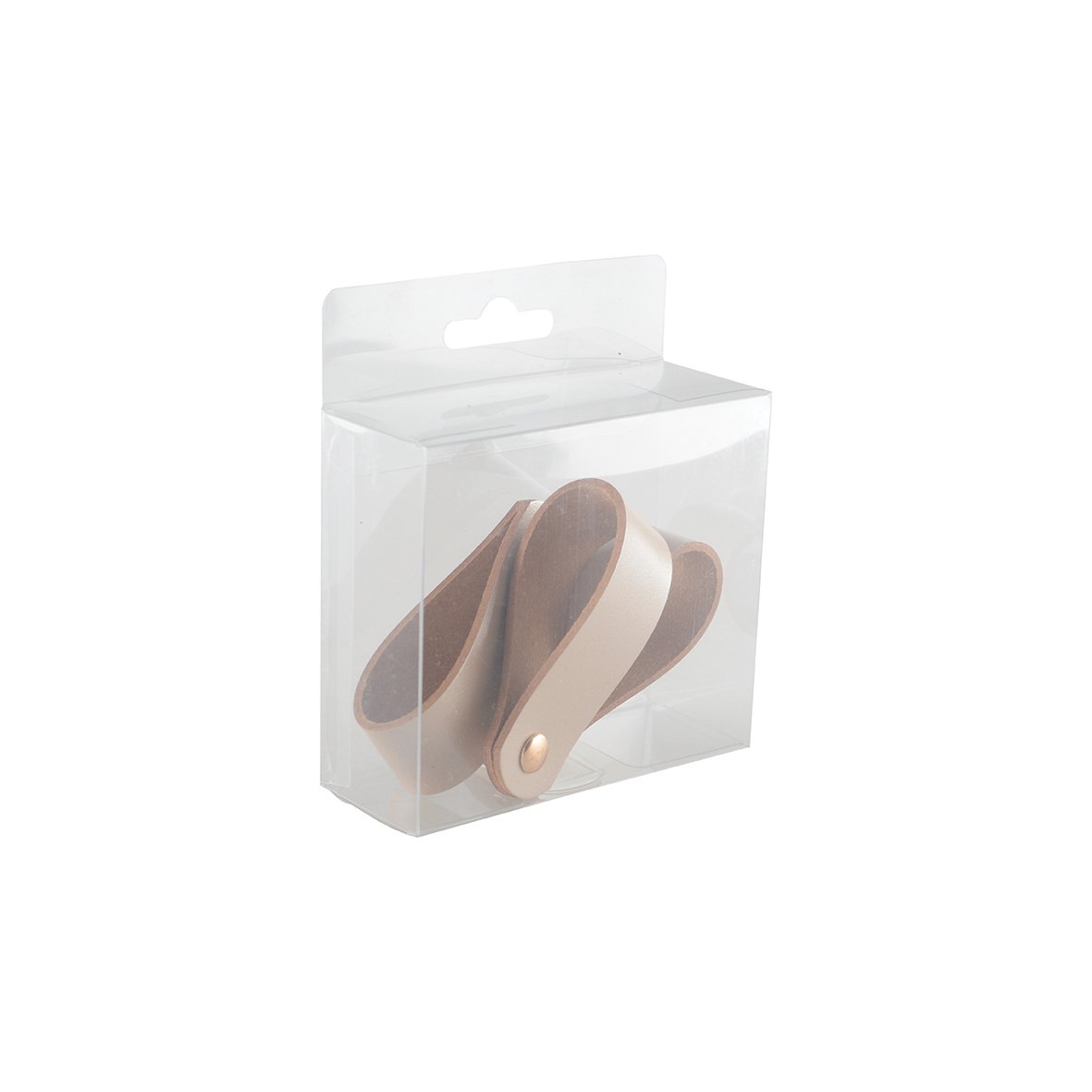 Servetringen faux leer beige set van 4