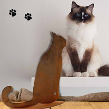 Metal decorative cat figurine with a patina finish