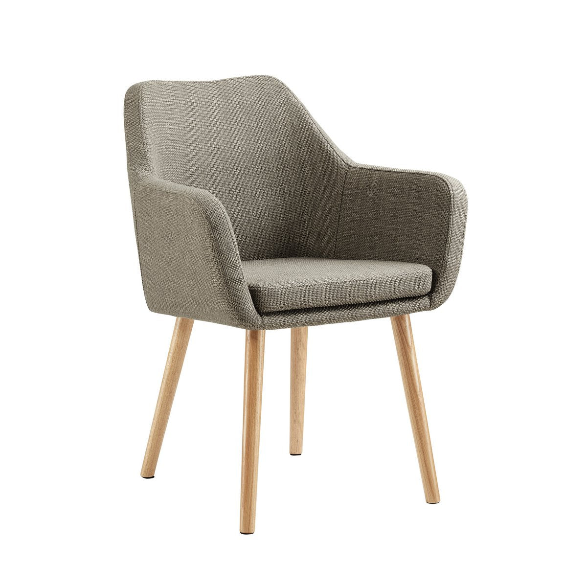 Fauteuil bruine structuurstof massief eikenhout