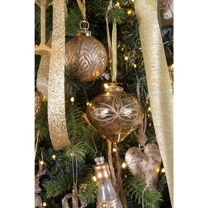 Christmas bauble Ø 7 cm Gold-coloured Glass Christmas decoration