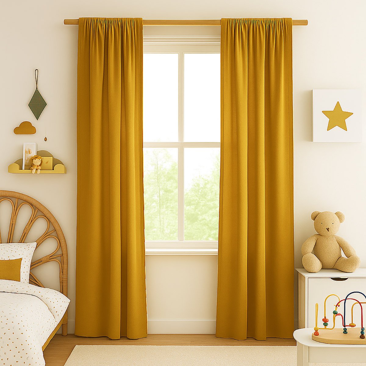 Gaasgordijnen 65x260 cm organisch katoen beige