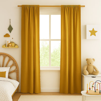 Gaasgordijnen 65x260 cm organisch katoen beige