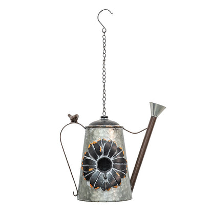 Vogelhuis Gieter 37x21x30/63 cm Grijs Metaal Vogelhuisje Hangend