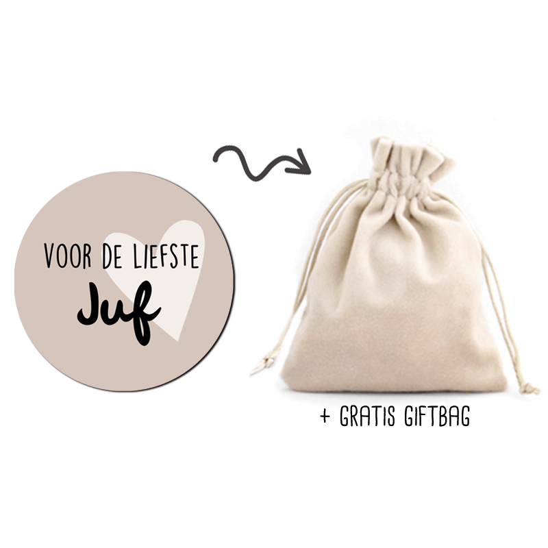 Minicirkel 9 cm Dibond onderzetter juf cadeau