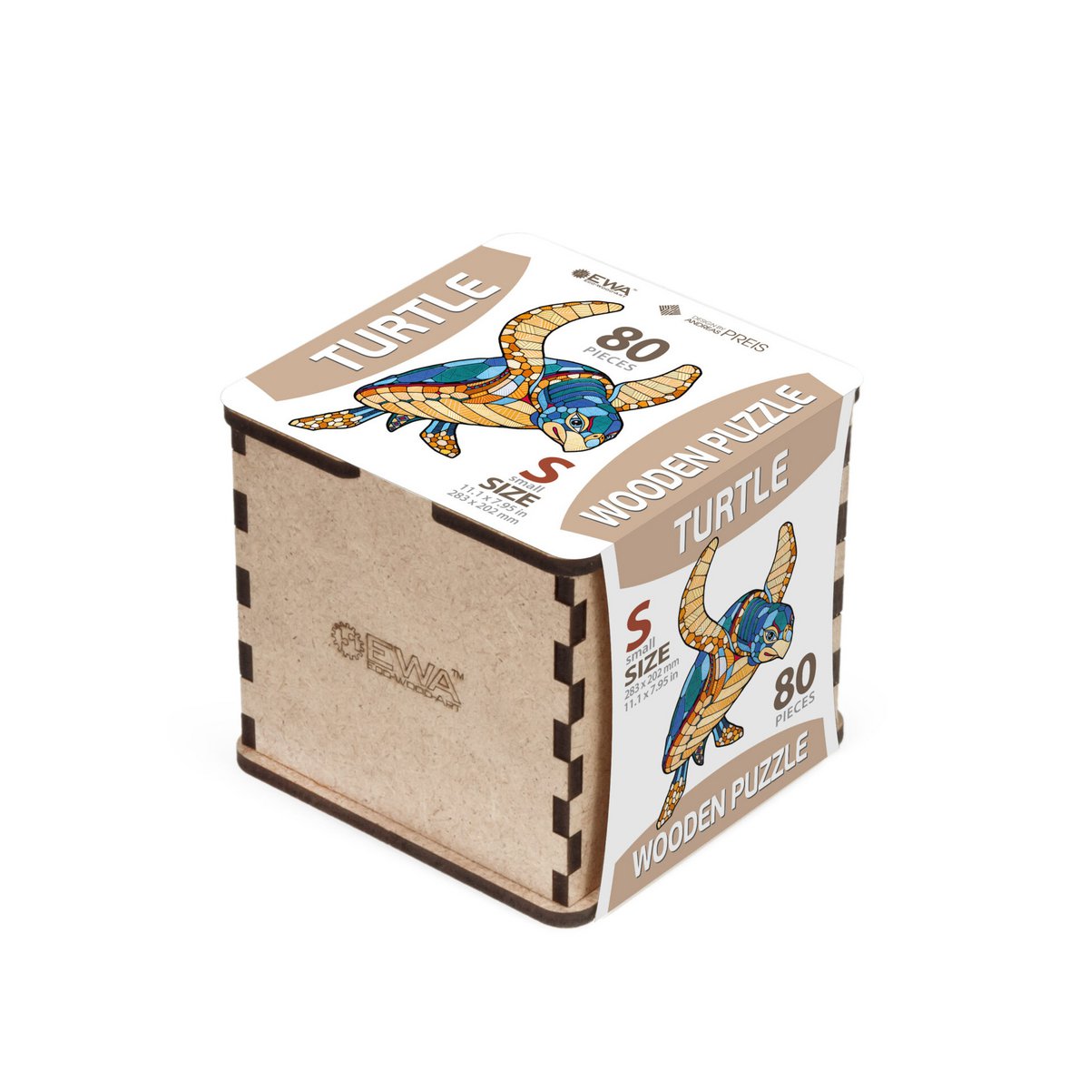 Houten puzzel schildpad 28,3x20,2x0,5 cm berkenmultiplex