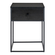 Bijzettafel 40x40x55 cm zwart staal met lade