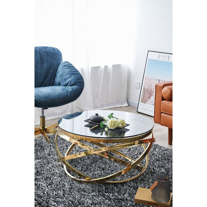 Salontafel Ø 80 cm goud grijs