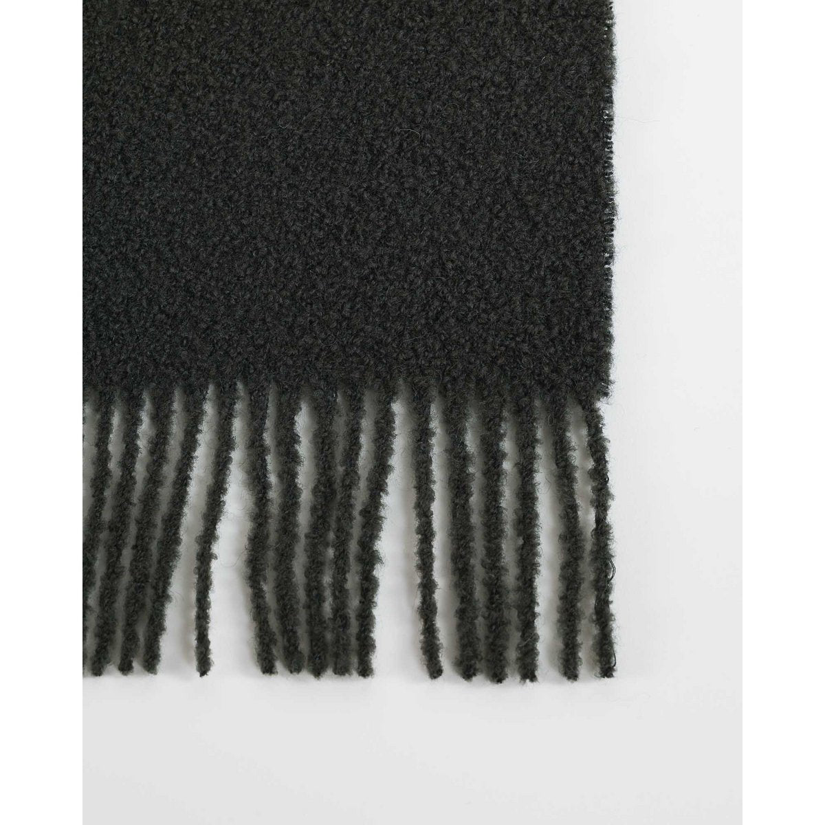 Wollen deken 140x200 cm moerasgroen bouclé