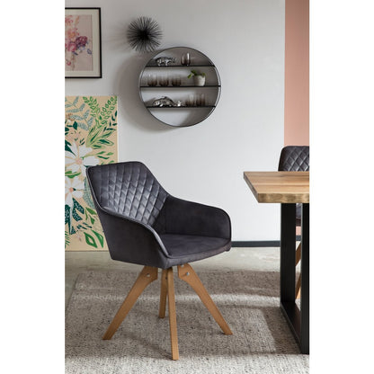 Fauteuil draaibaar fluweel zwart