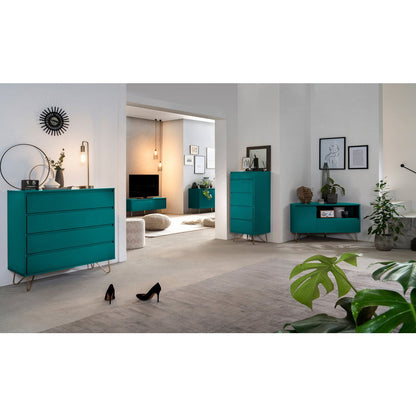 Ladekast 90x40x90 cm blauw MDF metaal