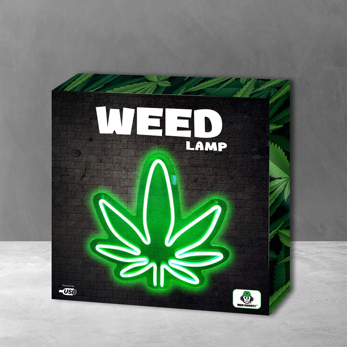 Neonlamp wietblad 31x33 cm groen