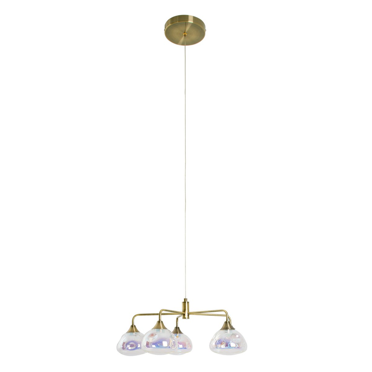 LED Hanglamp Varna 5Vlam Irisglas Messing Metaal 50 cm