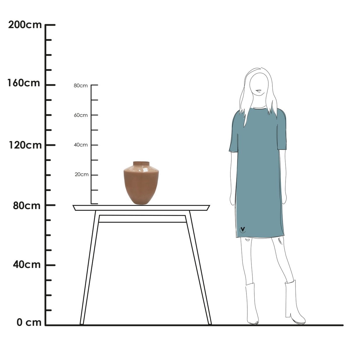Vaas Tugela S sand Ø24.5x29 cm glas