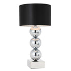 Ball Lamp Block Base Chrome With Black Shade Modern 80 Cm High