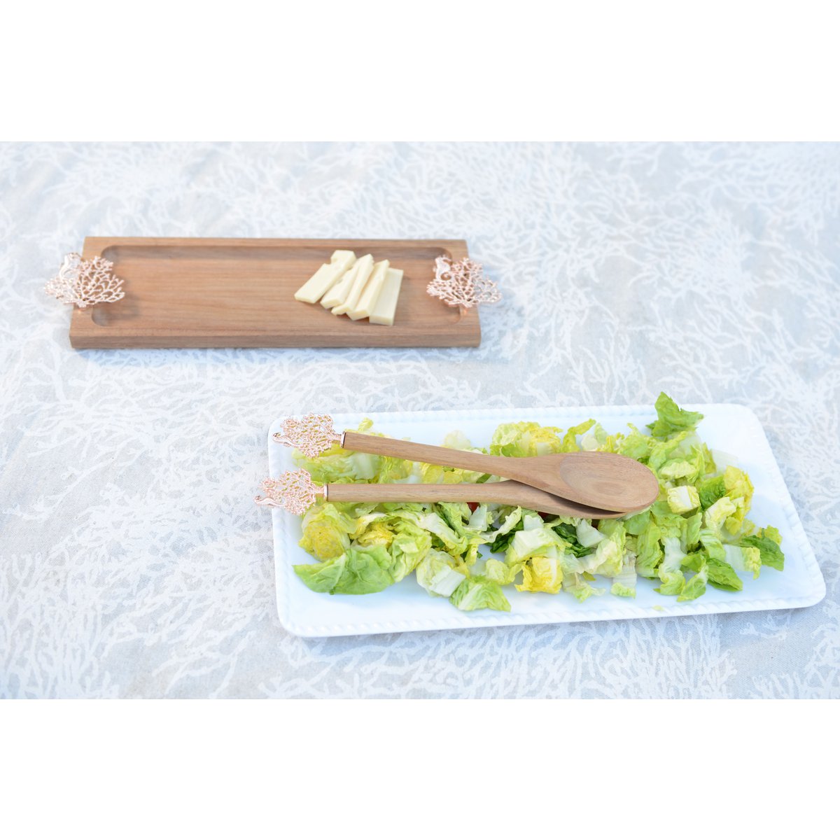 Rectangular white melamine drawer insert 43.5x21x2.5cm