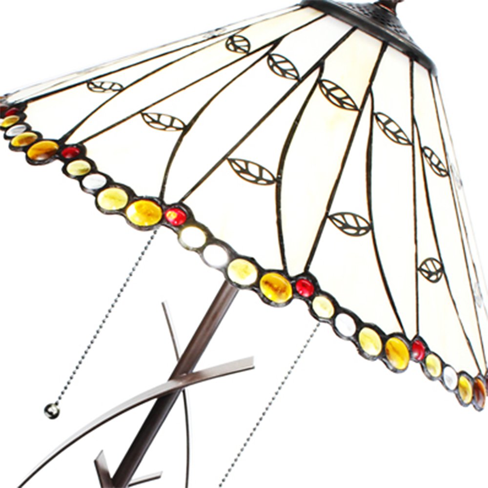 Tafellamp beige glas 41x68 cm