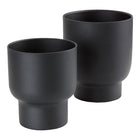 Fulda Plant Pots - Metal, Black - Set of 2