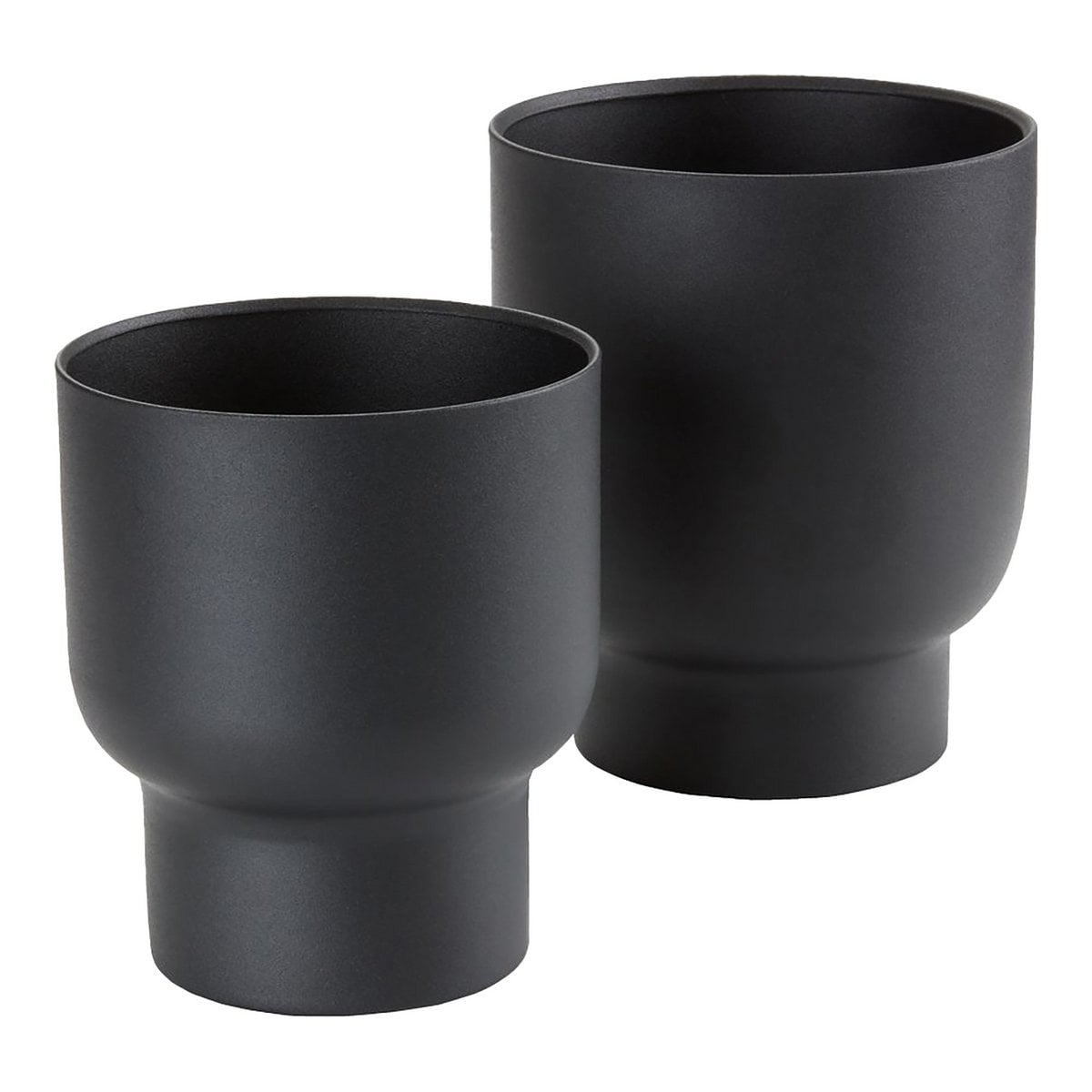 Fulda Plant Pots - Metal, Black - Set of 2